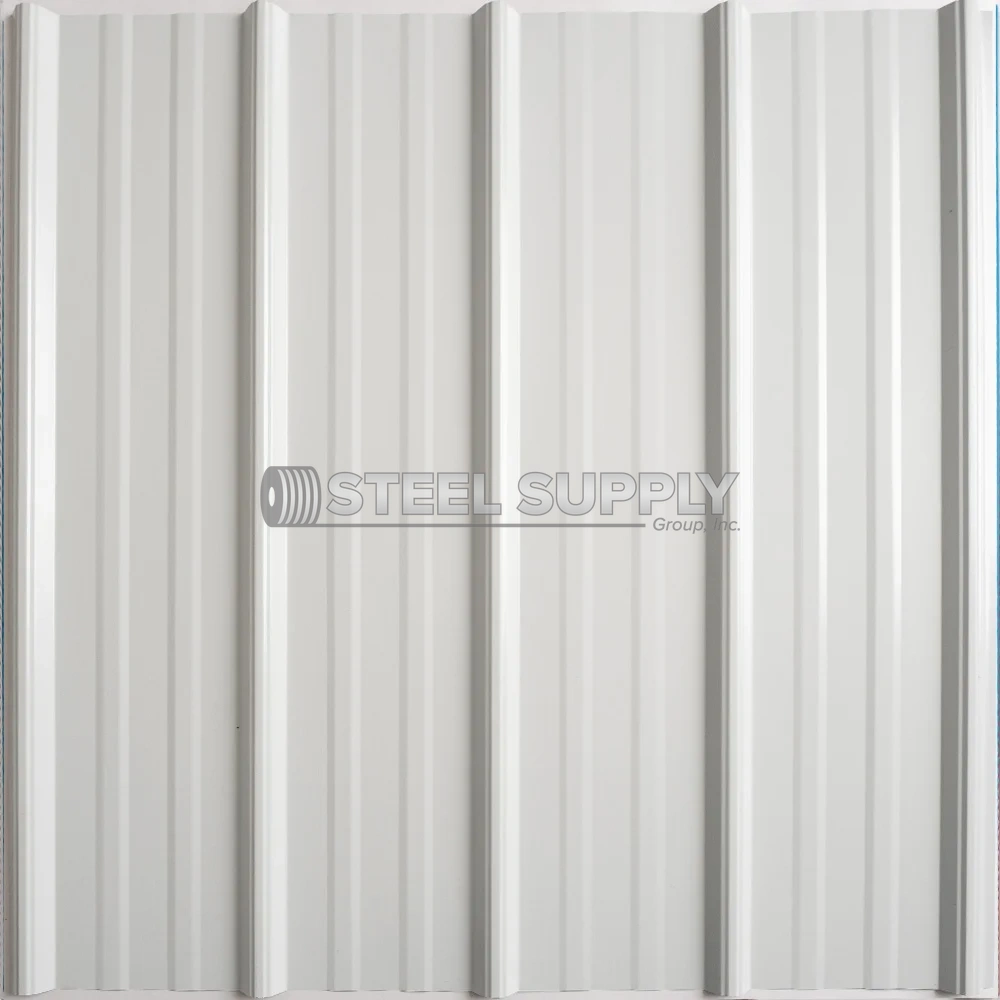 White metal roofing panel